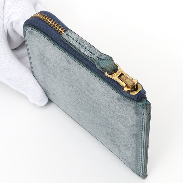  財布 ミニ 本革 レザー ブルー ネイビー 青色 サイフ 薄マチ メンズ 小銭入れ 二つ折り財布 コインケース トワクレ(Trois Clefs)