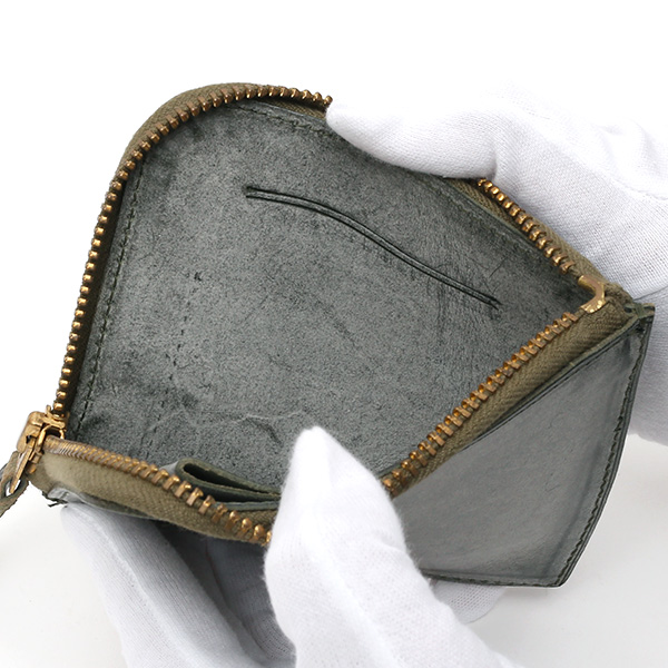  財布 ミニ 本革 レザー グリーン 緑色 サイフ 薄マチ メンズ 小銭入れ 二つ折り財布 コインケース トワクレ(Trois Clefs)