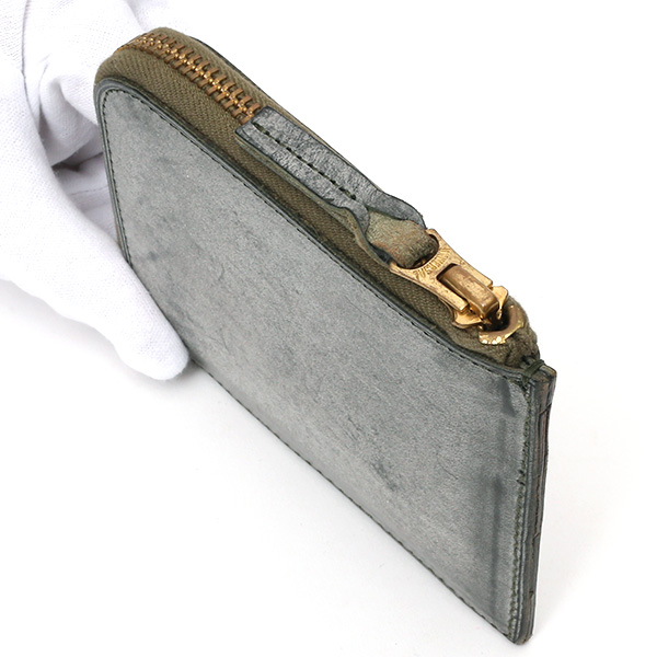  財布 ミニ 本革 レザー グリーン 緑色 サイフ 薄マチ メンズ 小銭入れ 二つ折り財布 コインケース トワクレ(Trois Clefs)