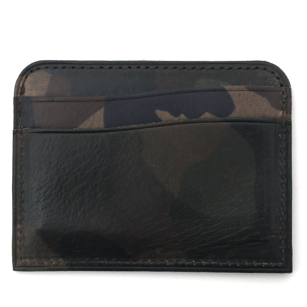  財布 ミニ 本革 レザー 迷彩柄 カモフラージュ グリーン 緑色 サイフ 薄マチ メンズ 小銭入れ 二つ折り財布 コインケース トワクレ(Trois Clefs)