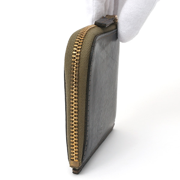  財布 ミニ 本革 レザー 迷彩柄 カモフラージュ グリーン 緑色 サイフ 薄マチ メンズ 小銭入れ 二つ折り財布 コインケース トワクレ(Trois Clefs)