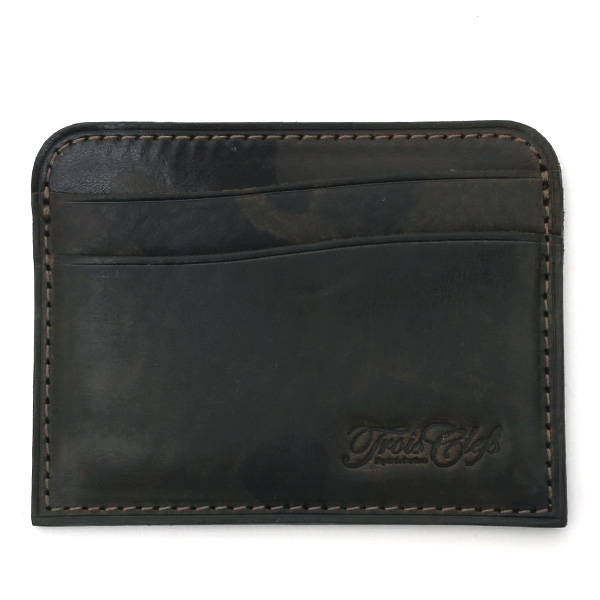  財布 ミニ 本革 レザー 迷彩柄 カモフラージュ グリーン 緑色 サイフ 薄マチ メンズ 小銭入れ 二つ折り財布 コインケース トワクレ(Trois Clefs)