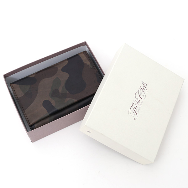  財布 迷彩柄 本革 レザー 迷彩柄 カモフラージュ グリーン 緑色 長財布 ミリタリー アメカジ サイフ カモフラージュ トワクレ(Trois Clefs)