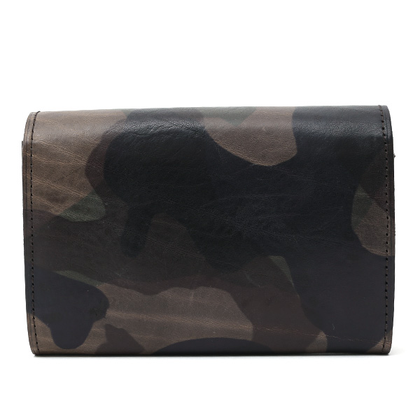  財布 迷彩柄 本革 レザー 迷彩柄 カモフラージュ グリーン 緑色 長財布 ミリタリー アメカジ サイフ カモフラージュ トワクレ(Trois Clefs)