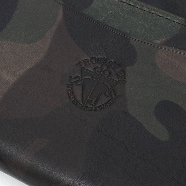  財布 迷彩柄 本革 レザー 迷彩柄 カモフラージュ グリーン 緑色 長財布 ミリタリー アメカジ サイフ カモフラージュ トワクレ(Trois Clefs)