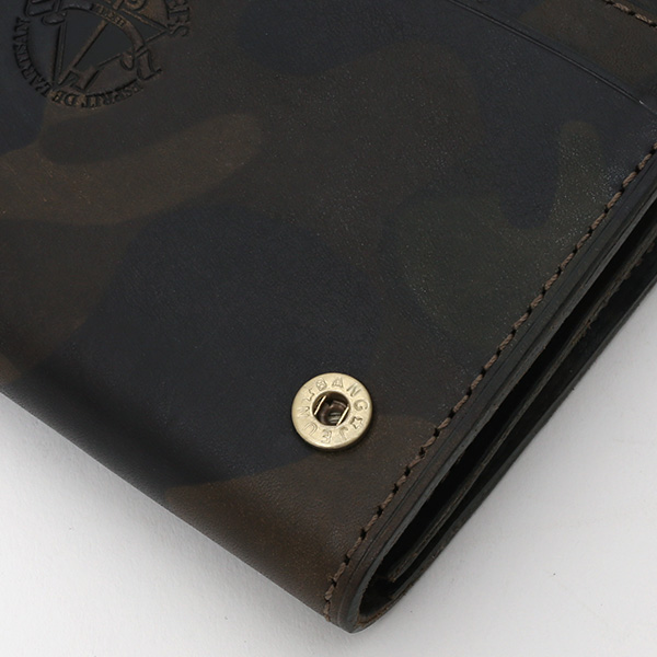  財布 迷彩柄 本革 レザー 迷彩柄 カモフラージュ グリーン 緑色 長財布 ミリタリー アメカジ サイフ カモフラージュ トワクレ(Trois Clefs)