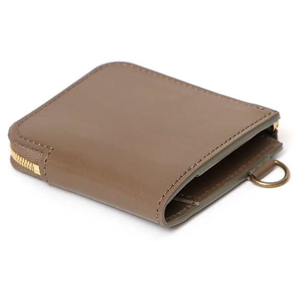  THE WONDER LUST(ワンダーラスト) 日本製 本革 ミニ財布 メンズ ベージュ 肌色 Dカン付き チェーン ネックストラップ 取り付け可能 コンパクト 小銭入れ あり プレゼント ブッテーロ レザー ウォレット 国産 ブランド 二つ折り L字ファスナー