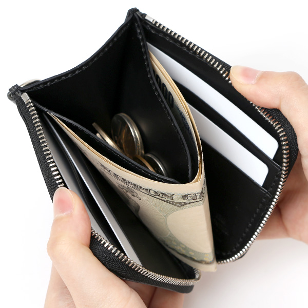  THE WONDER LUST(ワンダーラスト) 日本製 本革 スタッズ ミニ財布 メンズ ブラック 黒 黒色 Dカン付き チェーン ネックストラップ 可能 コンパクト 小銭入れ あり プレゼント ブッテーロ スタンダードリベット レザー ウォレット ブランド