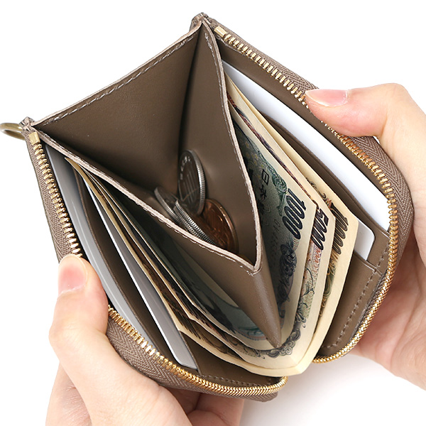  THE WONDER LUST(ワンダーラスト) 日本製 本革 スタッズ ミニ財布 メンズ ベージュ 肌色 Dカン付き チェーン ネックストラップ 可能 コンパクト 小銭入れ あり プレゼント ブッテーロ スタンダードリベット レザー ウォレット ブランド