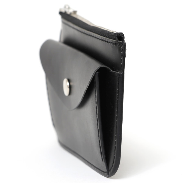  THE WONDER LUST(ワンダーラスト) 日本製 本革 ミニ財布 メンズ ブラック 黒 黒色 丸カン付き チェーン ネックストラップ 取り付け可能 コンパクト 小銭入れ あり プレゼント ブッテーロ レザー ウォレット 国産 ブランド