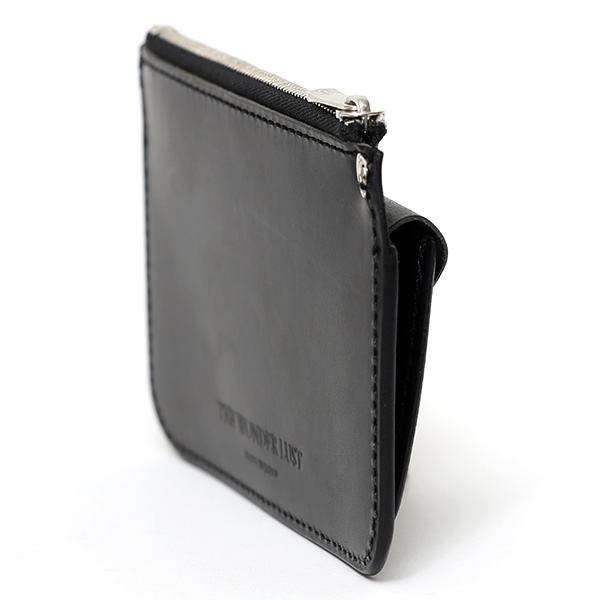  THE WONDER LUST(ワンダーラスト) 日本製 本革 ミニ財布 メンズ ブラック 黒 黒色 丸カン付き チェーン ネックストラップ 取り付け可能 コンパクト 小銭入れ あり プレゼント ブッテーロ レザー ウォレット 国産 ブランド