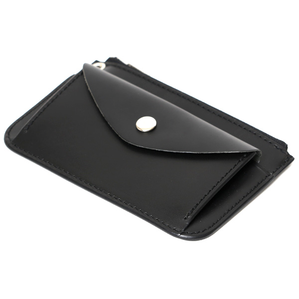  THE WONDER LUST(ワンダーラスト) 日本製 本革 ミニ財布 メンズ ブラック 黒 黒色 丸カン付き チェーン ネックストラップ 取り付け可能 コンパクト 小銭入れ あり プレゼント ブッテーロ レザー ウォレット 国産 ブランド