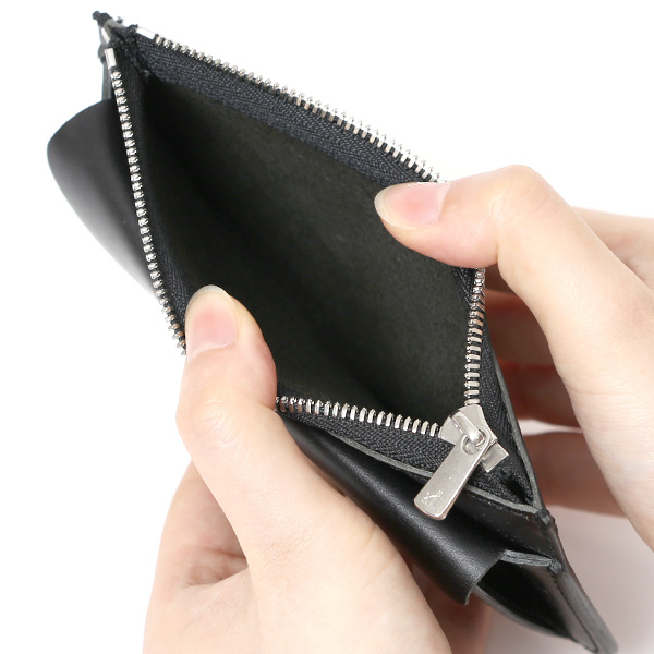  THE WONDER LUST(ワンダーラスト) 日本製 本革 ミニ財布 メンズ ブラック 黒 黒色 丸カン付き チェーン ネックストラップ 取り付け可能 コンパクト 小銭入れ あり プレゼント ブッテーロ レザー ウォレット 国産 ブランド