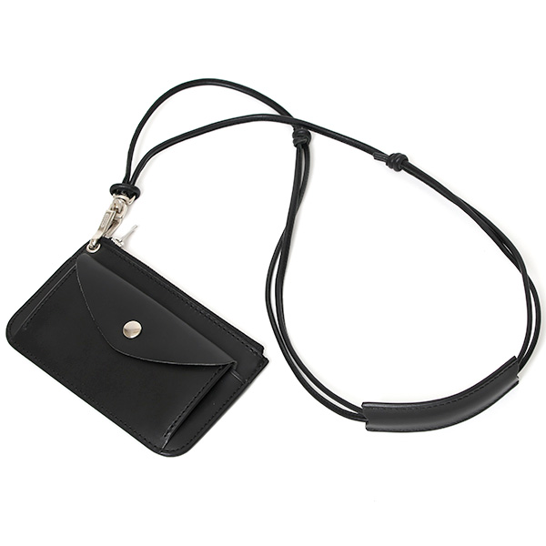  THE WONDER LUST(ワンダーラスト) 日本製 本革 ミニ財布 メンズ ブラック 黒 黒色 丸カン付き チェーン ネックストラップ 取り付け可能 コンパクト 小銭入れ あり プレゼント ブッテーロ レザー ウォレット 国産 ブランド