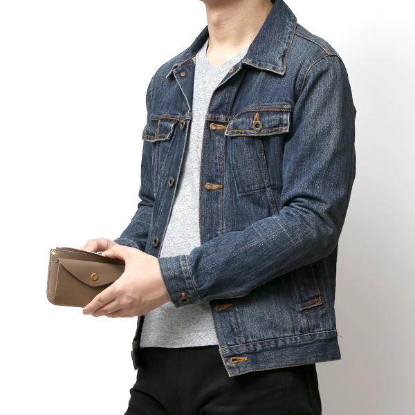  THE WONDER LUST(ワンダーラスト) 日本製 本革 ミニ財布 メンズ ベージュ 肌色 丸カン付き チェーン ネックストラップ 取り付け可能 コンパクト 小銭入れ あり プレゼント ブッテーロ レザー ウォレット 国産 ブランド