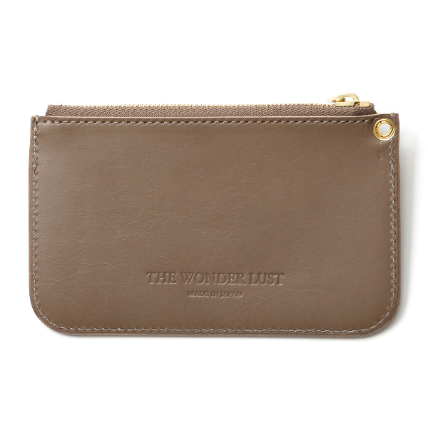  THE WONDER LUST(ワンダーラスト) 日本製 本革 ミニ財布 メンズ ベージュ 肌色 丸カン付き チェーン ネックストラップ 取り付け可能 コンパクト 小銭入れ あり プレゼント ブッテーロ レザー ウォレット 国産 ブランド