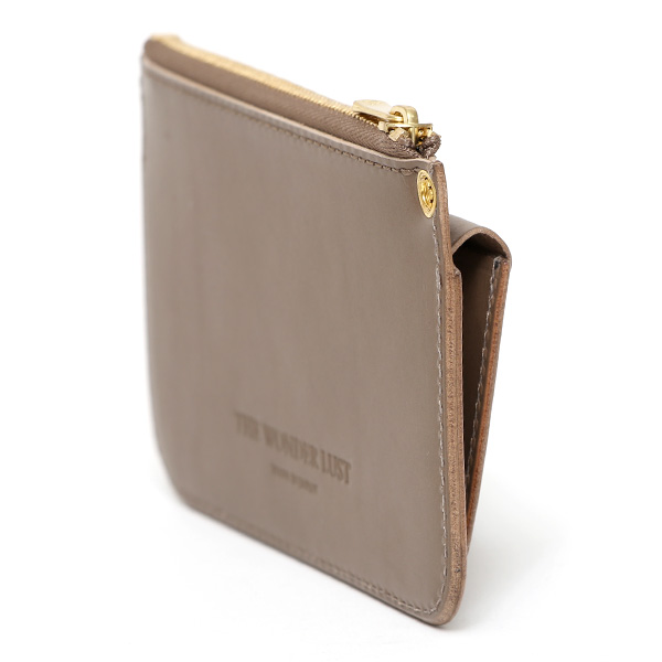  THE WONDER LUST(ワンダーラスト) 日本製 本革 ミニ財布 メンズ ベージュ 肌色 丸カン付き チェーン ネックストラップ 取り付け可能 コンパクト 小銭入れ あり プレゼント ブッテーロ レザー ウォレット 国産 ブランド