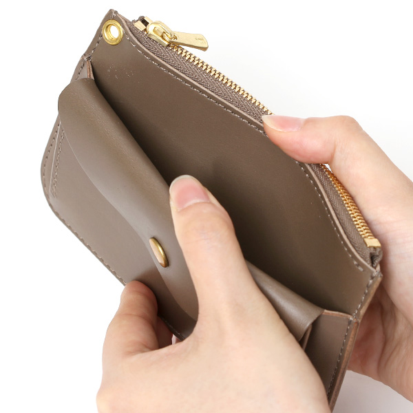  THE WONDER LUST(ワンダーラスト) 日本製 本革 ミニ財布 メンズ ベージュ 肌色 丸カン付き チェーン ネックストラップ 取り付け可能 コンパクト 小銭入れ あり プレゼント ブッテーロ レザー ウォレット 国産 ブランド