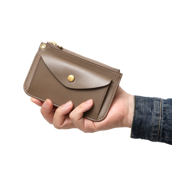  THE WONDER LUST(ワンダーラスト) 日本製 本革 ミニ財布 メンズ ベージュ 肌色 丸カン付き チェーン ネックストラップ 取り付け可能 コンパクト 小銭入れ あり プレゼント ブッテーロ レザー ウォレット 国産 ブランド