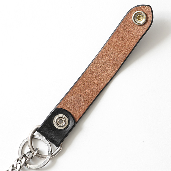  THE WONDER LUST(ワンダーラスト) 日本製 真鍮 シルバーメッキ ウォレットチェーン 本革 シルバー 銀色 ベイカー社 革 ブライドルレザー チェーン 鎖 紐 財布 デニム ジーパン パンツ