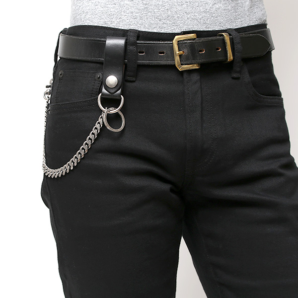  THE WONDER LUST(ワンダーラスト) 日本製 真鍮 シルバーメッキ ウォレットチェーン 本革 シルバー 銀色 ベイカー社 革 ブライドルレザー チェーン 鎖 紐 財布 デニム ジーパン パンツ