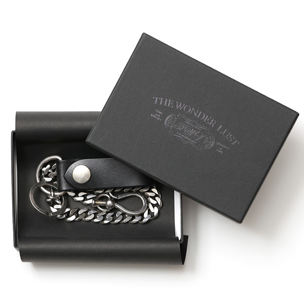  THE WONDER LUST(ワンダーラスト) 日本製 真鍮 シルバーメッキ ウォレットチェーン 本革 シルバー 銀色 ベイカー社 革 ブライドルレザー チェーン 鎖 紐 財布 デニム ジーパン パンツ