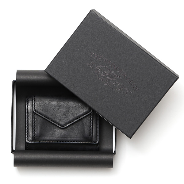  三つ折り財布 メンズ 本革 レディース ミニ財布 ウォレット レザー 財布 日本製 ブランド コンパクト 皮 ブラック 黒 黒色 イタリアンレザー マルゴーレザー 小銭入れあり カード収納 THE WONDER LUST(ワンダーラスト)
