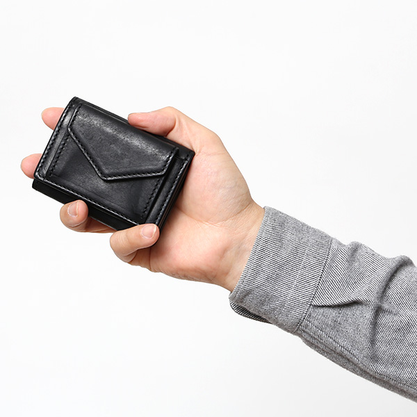  三つ折り財布 メンズ 本革 レディース ミニ財布 ウォレット レザー 財布 日本製 ブランド コンパクト 皮 ブラック 黒 黒色 イタリアンレザー マルゴーレザー 小銭入れあり カード収納 THE WONDER LUST(ワンダーラスト)