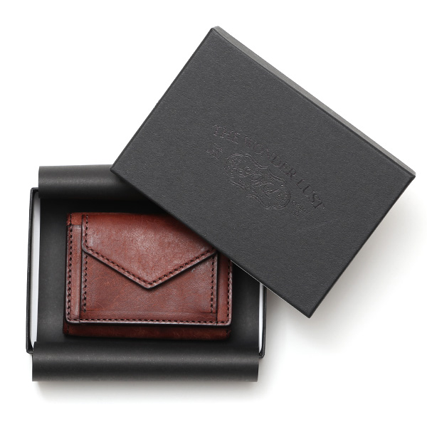  三つ折り財布 メンズ 本革 レディース ミニ財布 ウォレット レザー 財布 日本製 ブランド コンパクト 皮 ダークブラウン ブラウン 茶 茶色 イタリアンレザー マルゴーレザー 小銭入れあり カード収納 THE WONDER LUST(ワンダーラスト)