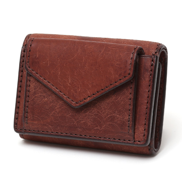  三つ折り財布 メンズ 本革 レディース ミニ財布 ウォレット レザー 財布 日本製 ブランド コンパクト 皮 ダークブラウン ブラウン 茶 茶色 イタリアンレザー マルゴーレザー 小銭入れあり カード収納 THE WONDER LUST(ワンダーラスト)