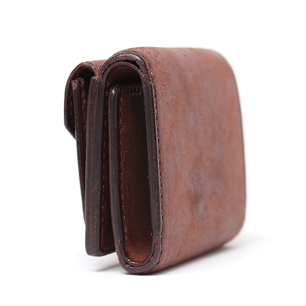  三つ折り財布 メンズ 本革 レディース ミニ財布 ウォレット レザー 財布 日本製 ブランド コンパクト 皮 ダークブラウン ブラウン 茶 茶色 イタリアンレザー マルゴーレザー 小銭入れあり カード収納 THE WONDER LUST(ワンダーラスト)