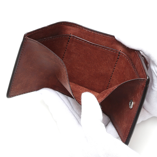  三つ折り財布 メンズ 本革 レディース ミニ財布 ウォレット レザー 財布 日本製 ブランド コンパクト 皮 ダークブラウン ブラウン 茶 茶色 イタリアンレザー マルゴーレザー 小銭入れあり カード収納 THE WONDER LUST(ワンダーラスト)