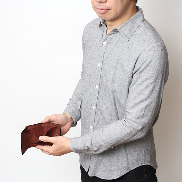  三つ折り財布 メンズ 本革 レディース ミニ財布 ウォレット レザー 財布 日本製 ブランド コンパクト 皮 ダークブラウン ブラウン 茶 茶色 イタリアンレザー マルゴーレザー 小銭入れあり カード収納 THE WONDER LUST(ワンダーラスト)