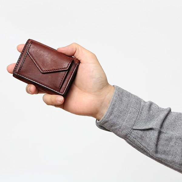  三つ折り財布 メンズ 本革 レディース ミニ財布 ウォレット レザー 財布 日本製 ブランド コンパクト 皮 ダークブラウン ブラウン 茶 茶色 イタリアンレザー マルゴーレザー 小銭入れあり カード収納 THE WONDER LUST(ワンダーラスト)