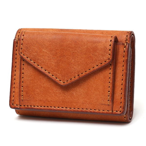  三つ折り財布 メンズ 本革 レディース ミニ財布 ウォレット レザー 財布 日本製 ブランド コンパクト 皮 キャメル ブラウン 茶 茶色 イタリアンレザー マルゴーレザー 小銭入れあり カード収納 THE WONDER LUST(ワンダーラスト)