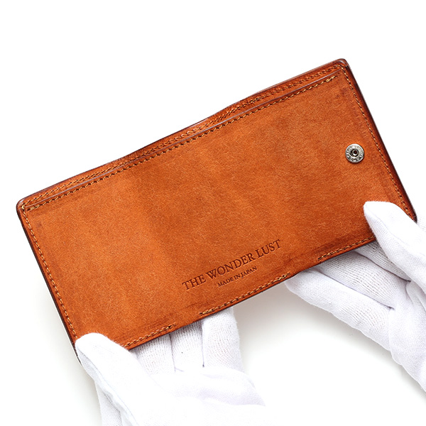  三つ折り財布 メンズ 本革 レディース ミニ財布 ウォレット レザー 財布 日本製 ブランド コンパクト 皮 キャメル ブラウン 茶 茶色 イタリアンレザー マルゴーレザー 小銭入れあり カード収納 THE WONDER LUST(ワンダーラスト)
