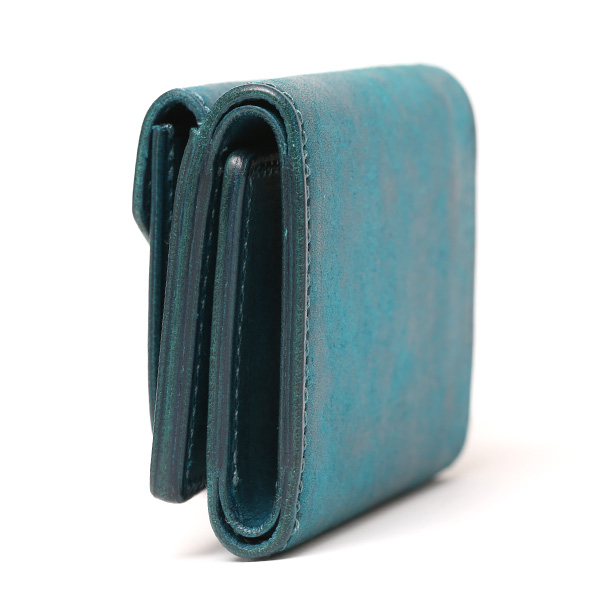 三つ折り財布 メンズ 本革 レディース ミニ財布 ウォレット レザー 財布 日本製 ブランド コンパクト 皮 ターコイズ ブルー ネイビー 青色 イタリアンレザー マルゴーレザー 小銭入れあり カード収納 THE WONDER LUST(ワンダーラスト)