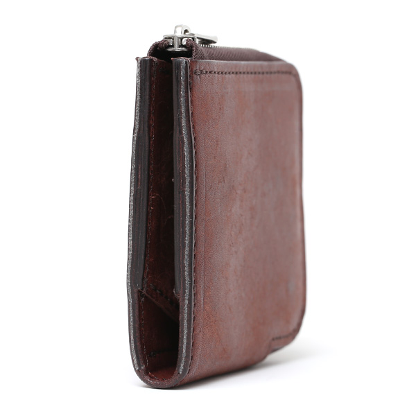  二つ折り財布 メンズ 本革 ブランド ファスナー ミニ財布 マルゴーレザー イタリアンレザー ウォレット ダークブラウン ブラウン 茶 茶色 コンパクト L-ZIP 小銭入れ カード収納 プレゼント ギフト 日本製 THE WONDER LUST(ワンダーラスト)