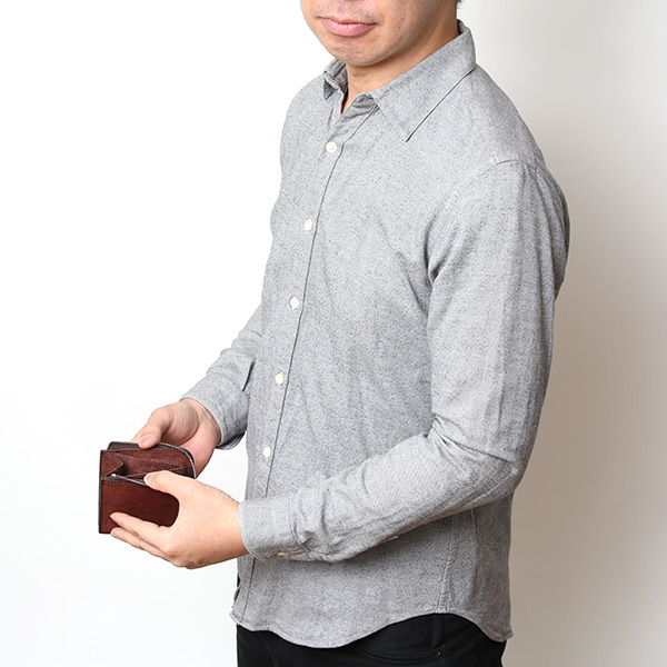  二つ折り財布 メンズ 本革 ブランド ファスナー ミニ財布 マルゴーレザー イタリアンレザー ウォレット ダークブラウン ブラウン 茶 茶色 コンパクト L-ZIP 小銭入れ カード収納 プレゼント ギフト 日本製 THE WONDER LUST(ワンダーラスト)