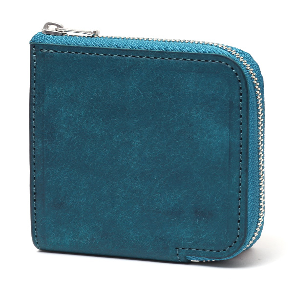 二つ折り財布 メンズ 本革 ブランド ファスナー ミニ財布 マルゴーレザー イタリアンレザー ウォレット ターコイズ ブルー ネイビー 青色 コンパクト L-ZIP 小銭入れ カード収納 プレゼント ギフト 日本製 THE WONDER LUST(ワンダーラスト)