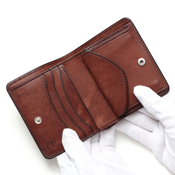  二つ折り財布 メンズ ミニ財布 レザー マルゴーレザー コンパクト 日本製 ブランド 財布 ハンドメイド ダークブラウン ブラウン 茶 茶色 小型 小さい 財布 男性 女性 プレゼント ユニセックス ギフト THE WONDER LUST(ワンダーラスト)