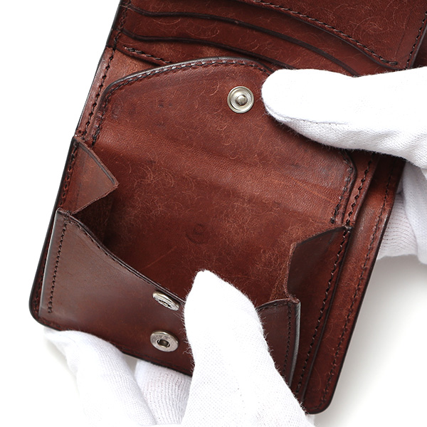  二つ折り財布 メンズ ミニ財布 レザー マルゴーレザー コンパクト 日本製 ブランド 財布 ハンドメイド ダークブラウン ブラウン 茶 茶色 小型 小さい 財布 男性 女性 プレゼント ユニセックス ギフト THE WONDER LUST(ワンダーラスト)