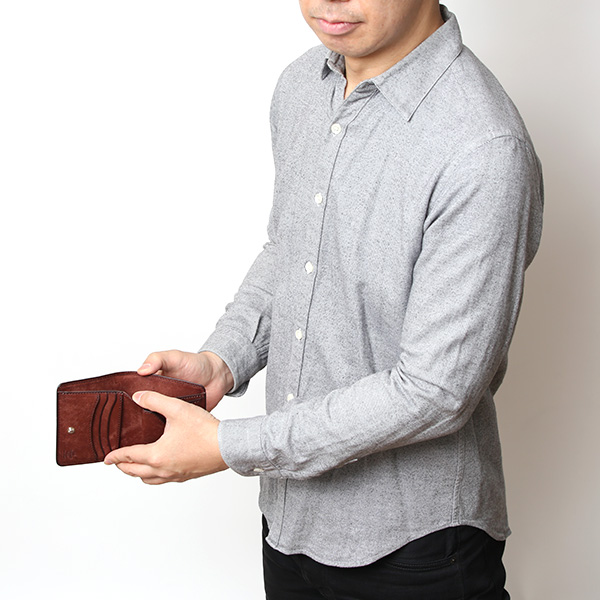  二つ折り財布 メンズ ミニ財布 レザー マルゴーレザー コンパクト 日本製 ブランド 財布 ハンドメイド ダークブラウン ブラウン 茶 茶色 小型 小さい 財布 男性 女性 プレゼント ユニセックス ギフト THE WONDER LUST(ワンダーラスト)