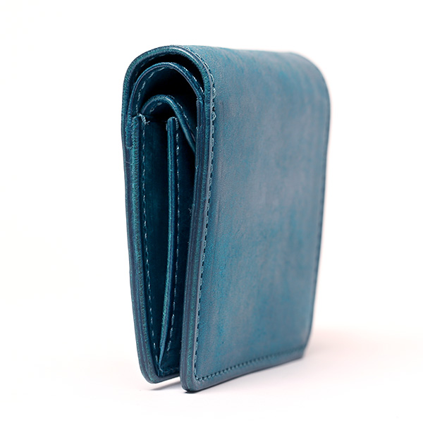  二つ折り財布 メンズ ミニ財布 レザー マルゴーレザー コンパクト 日本製 ブランド 財布 ハンドメイド ターコイズ ブルー ネイビー 青色 小型 小さい 財布 男性 女性 プレゼント ユニセックス ギフト THE WONDER LUST(ワンダーラスト)