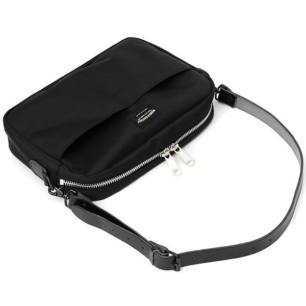 ショルダーバッグ メンズ 本革 レザー ブラック 黒 黒色 レディース バリスティックナイロン 日本製 カバン 鞄 ブランド ワンダーバゲージ(WONDER BAGGAGE)