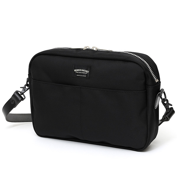 ショルダーバッグ メンズ 本革 レザー ブラック 黒 黒色 レディース バリスティックナイロン 日本製 カバン 鞄 ブランド ワンダーバゲージ(WONDER BAGGAGE)