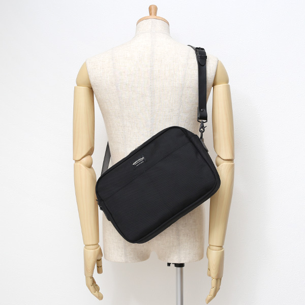 ショルダーバッグ メンズ 本革 レザー ブラック 黒 黒色 レディース バリスティックナイロン 日本製 カバン 鞄 ブランド ワンダーバゲージ(WONDER BAGGAGE)