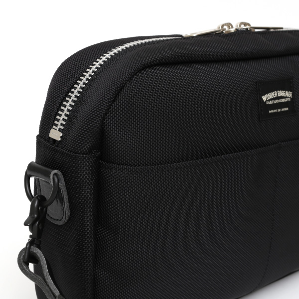 ショルダーバッグ メンズ 本革 レザー ブラック 黒 黒色 レディース バリスティックナイロン 日本製 カバン 鞄 ブランド ワンダーバゲージ(WONDER BAGGAGE)