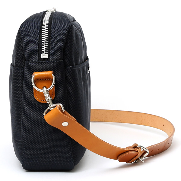 ショルダーバッグ メンズ 本革 レザー ブルー ネイビー 青色 レディース バリスティックナイロン 日本製 カバン 鞄 ブランド ワンダーバゲージ(WONDER BAGGAGE)