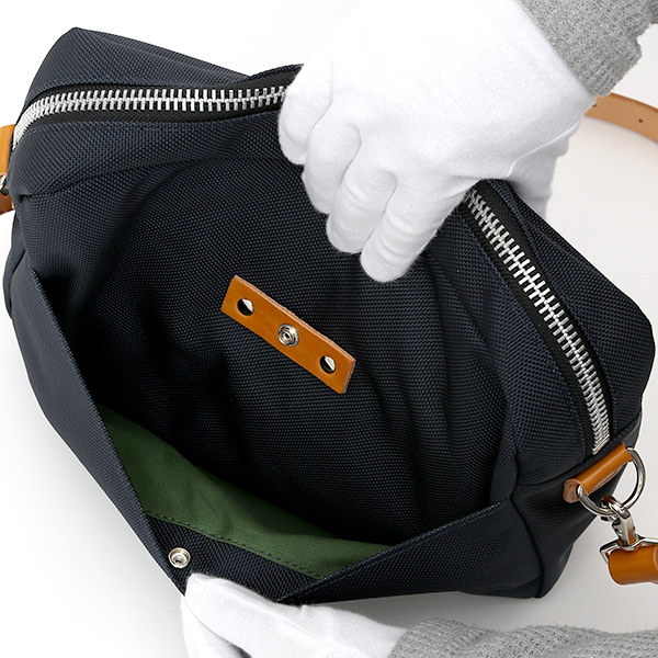 ショルダーバッグ メンズ 本革 レザー ブルー ネイビー 青色 レディース バリスティックナイロン 日本製 カバン 鞄 ブランド ワンダーバゲージ(WONDER BAGGAGE)